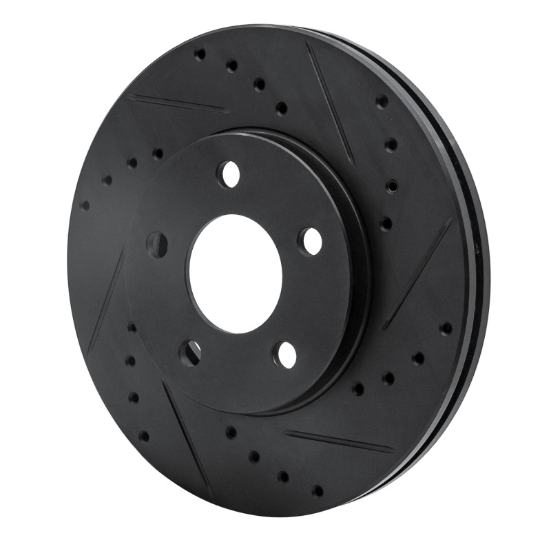 Chevrolet Malibu Brake Rotor (1) - Front Right - R1 Concepts - Drilled & Slotted - Black - `04-`08